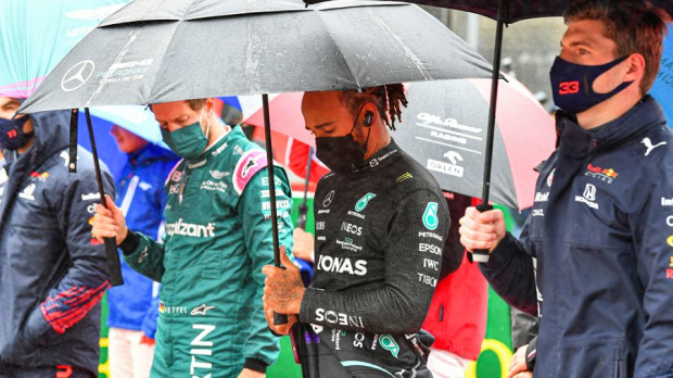 Lewis Hamilton on the grid