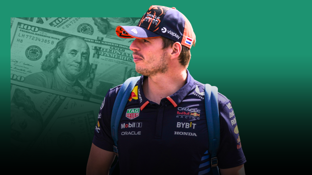 An edited image of Max Verstappen on a background of money — Photo: © IMAGO