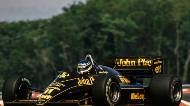 Johnny Dumfries driving for Lotus in 1986