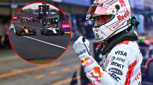 Verstappen and Norris pit lane moment