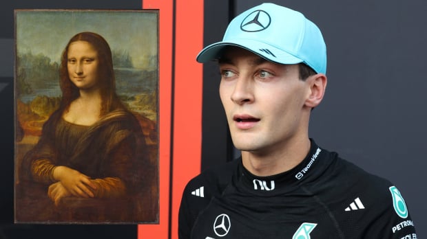 George Russell looks across at the Mona Lisa — Photo: © IMAGO