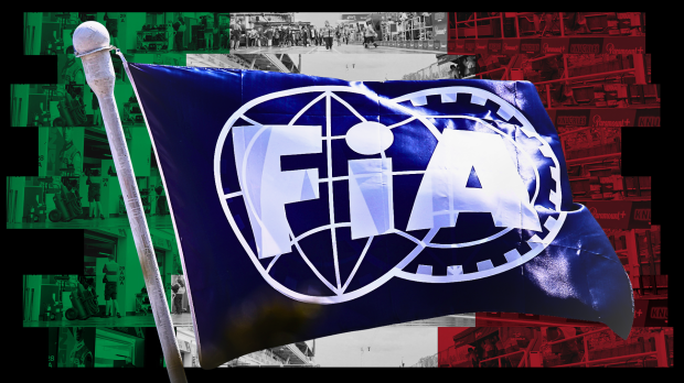 Italian themed background with an FIA flag