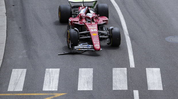Leclerc after crash in FP1 in Monaco