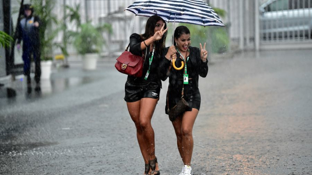 Girls in the rain