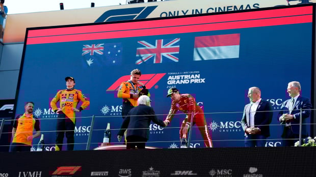 austrian gp, oscar piastri, lando norris, charles leclerc, bernie ecclestone