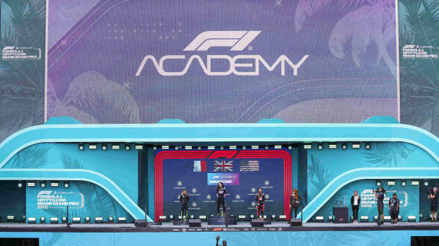 The F1 Academy podium in Miami 2024