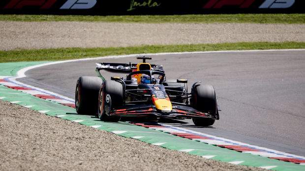 Max Verstappen driving his RB21 at Imola