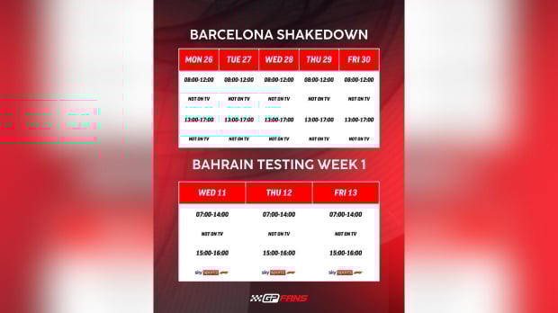 Barcelona and Bahrain dates, times and how to watch