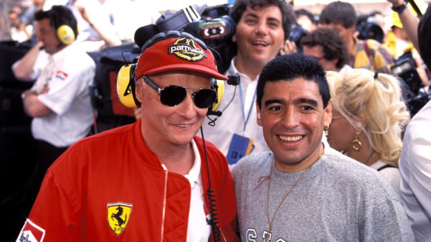 Niki Lauda en Diego Maradona