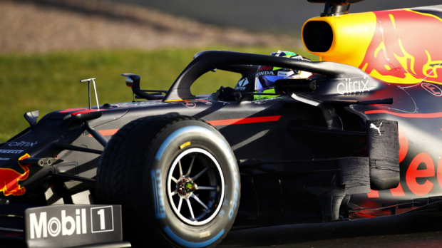 Perez laps the RB15 at Silverstone