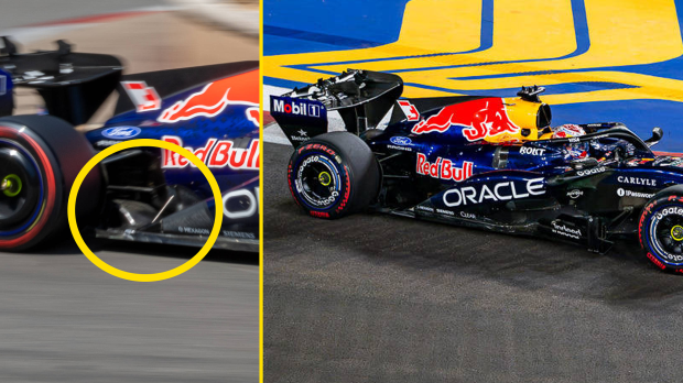 Linkerfoto: RB22 in Monaco, rechterfoto: RB22 in Singapore