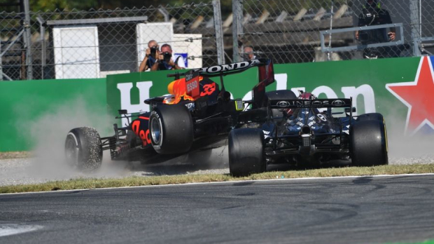 Max Verstappen and Lewis Hamilton crash