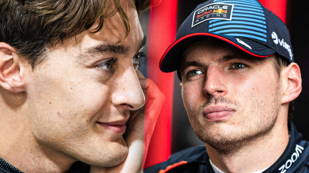 Russell, Verstappen, socials