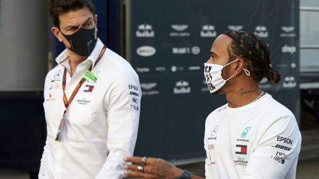 Toto Wolff and Lewis Hamilton