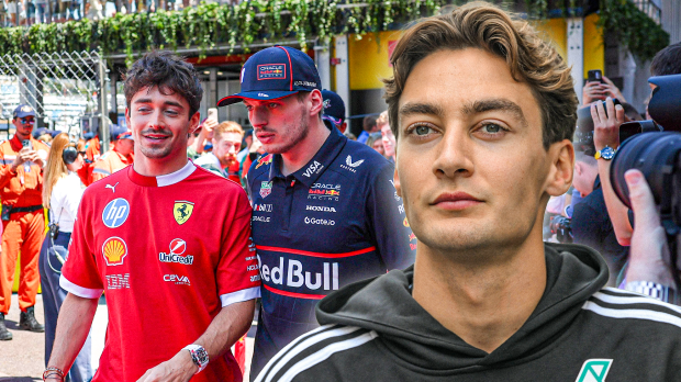 Russell, Verstappen, Leclerc, socials