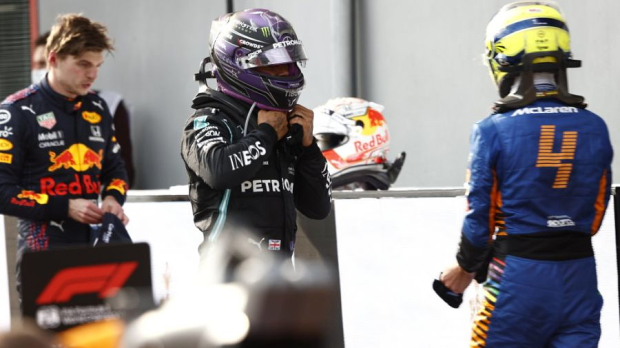 Lewis Hamilton after the race at Imola