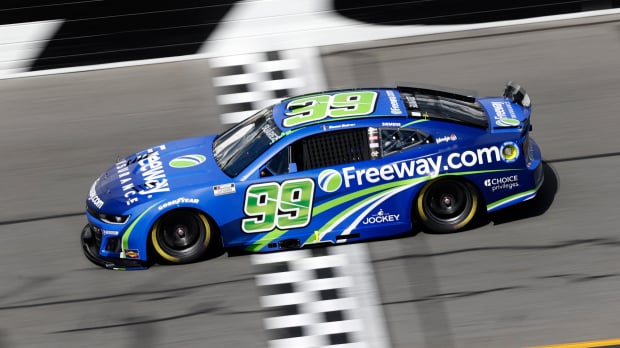 An image of NASCAR driver Daniel Suarez in the No. 99 
