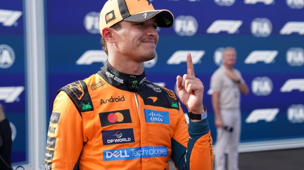 Norris after pole at the Hungaroring — Foto: © IMAGO