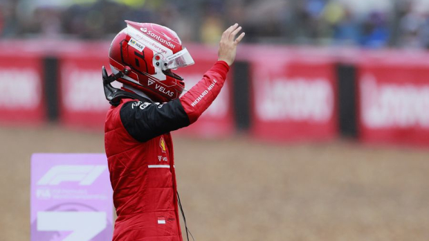 Charles Leclerc waving to the public