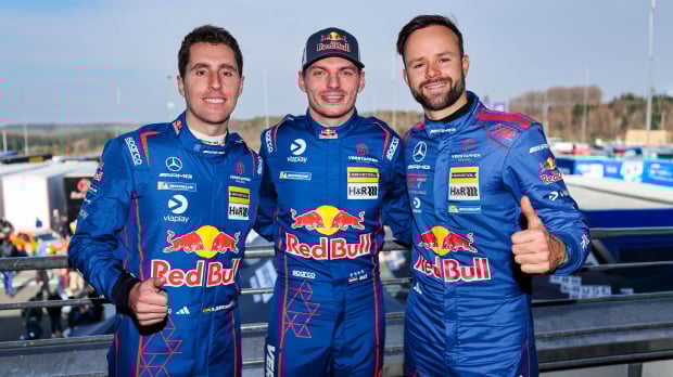 Juncadella, Verstappen and Gounon after NLS2 — Foto: © IMAGO