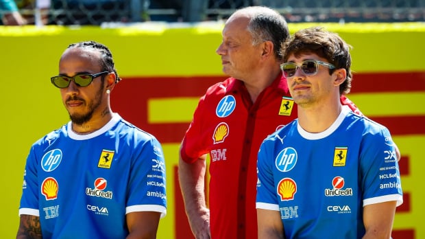 Fred Vasseur, Charles Leclerc, Lewis Hamilton, Ferrari, Monza, Italy, 2025