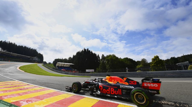 Max Verstappen in his RB16B at Spa in Belgium
