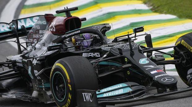 Lewis Hamilton in practice for the São Paulo GP