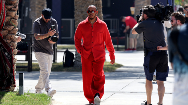 Lewis Hamilton arrives in Bahrain wearing flower print outfit as he begins  attempt to retake title