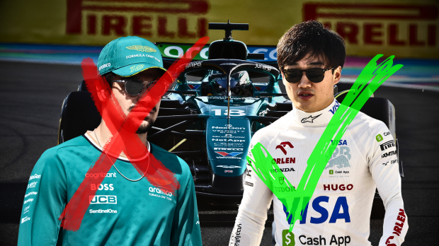 Thumbnail for article regarding Tsunoda possibly at Aston Martin
