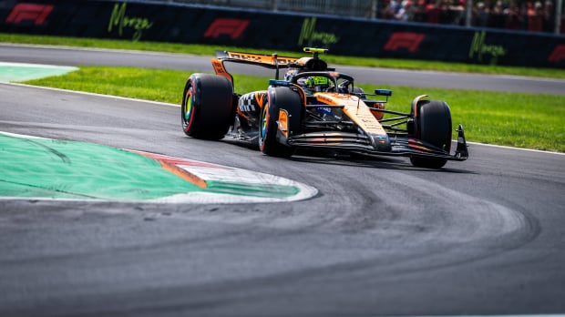 Norris during FP2 at Monza