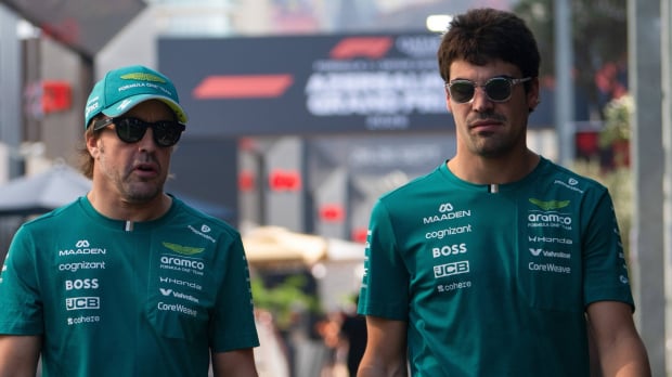 The Aston Martins start from the back in Baku.