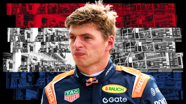 A composite image of Max Verstappen with a Dutch themed background — Foto: © IMAGO