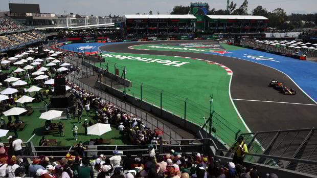 Red Bull through the stadium in Mexico during FP1