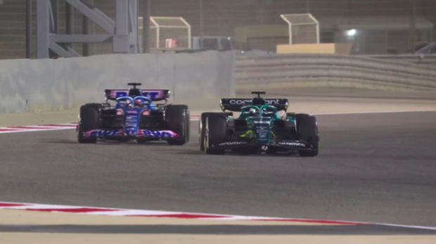 Lance Stroll and Fernando Alonso in Bahrain testing