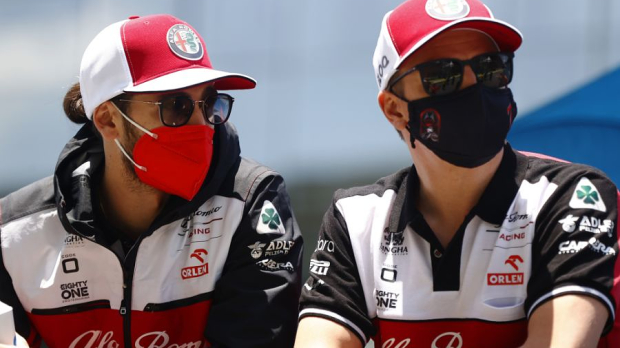 Antonio Giovinazzi and Kimi Räikkönen