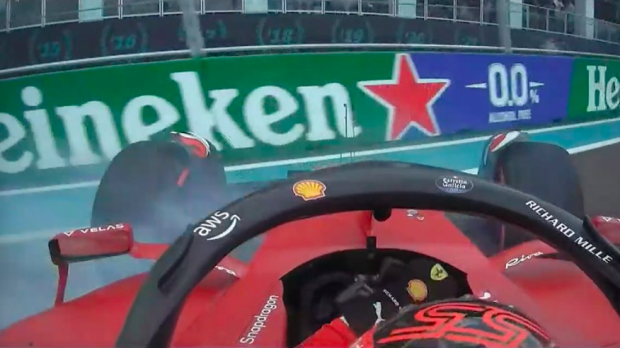El trompo de Carlos Sainz durante el GP de Miami