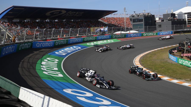 Tsunoda racing during the Dutch Grand Prix
