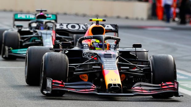 Sergio Perez and Lewis Hamilton