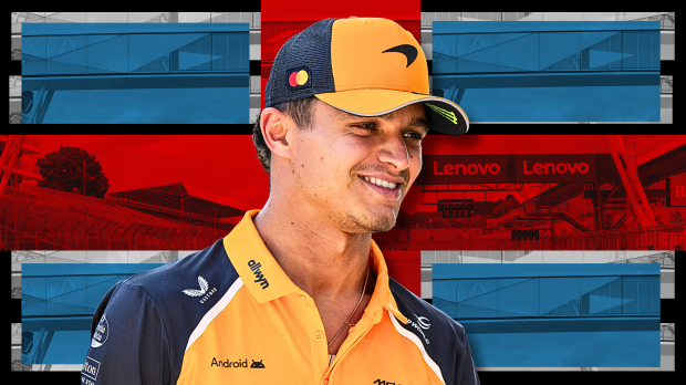 Lando Norris with the British flag