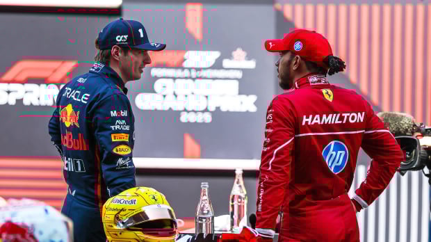 Max Verstappen and Lewis Hamilton
