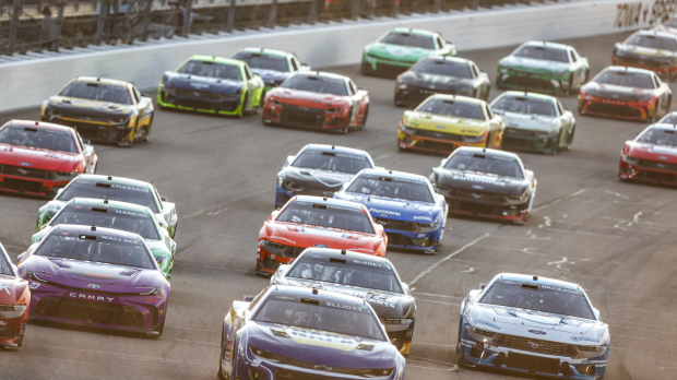 A generic image of a NASCAR Cup Series race at Iowa Speedway