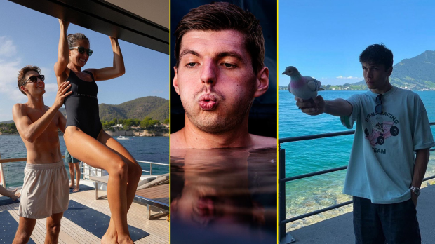 Russell, Verstappen, Albon, socials