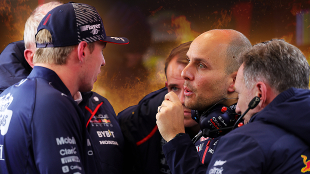Max Verstappen talking to Gianpiero Lambiase