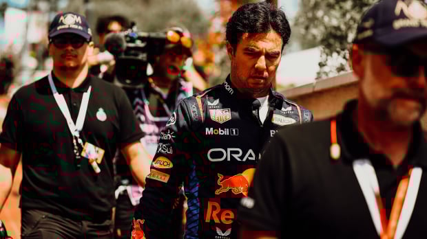Sergio Pérez after his crash in Monaco 2024