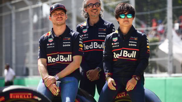 Max Verstappen, Laurent Mekies, Yuki Tsunoda, 2025, generic