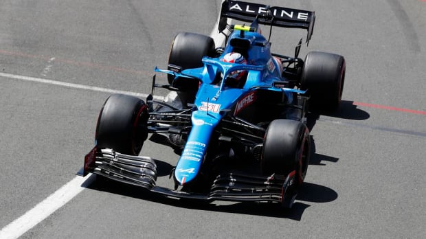 Esteban Ocon in his Alpine at the British Grand Prix