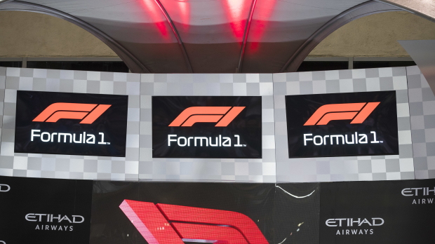 The Formula 1 logo in Abu Dhabi