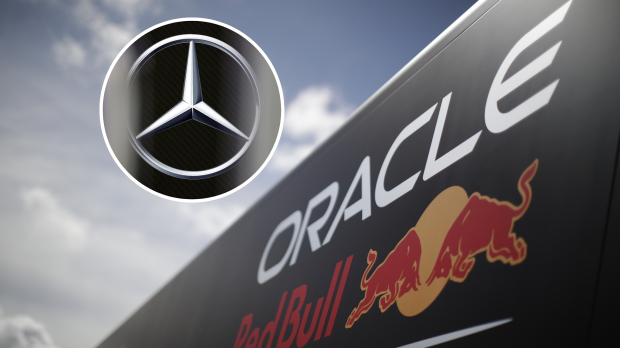 Mercedes and Red Bull logos