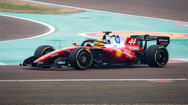 Lewis Hamilton drives the SF-26 for the first time