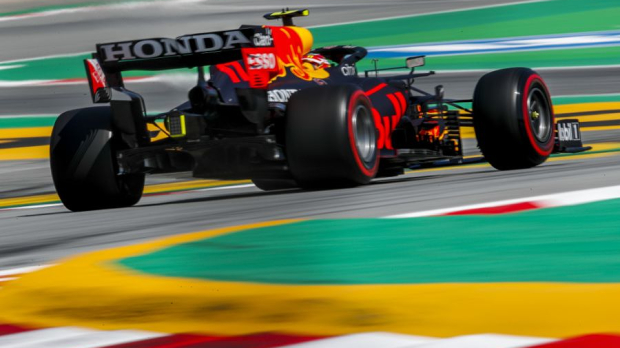 Sergio Pérez during Spanish GP in his RB16B